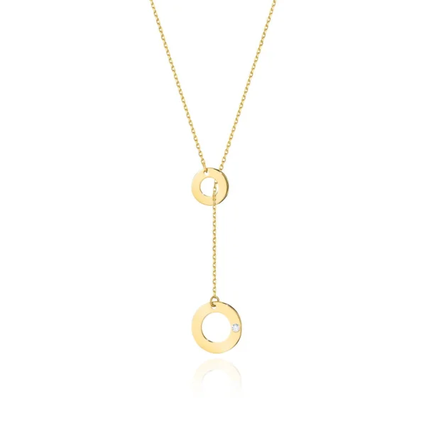Naszyjnik z diamentami 0,02 ct 46 cm – żółte złoto