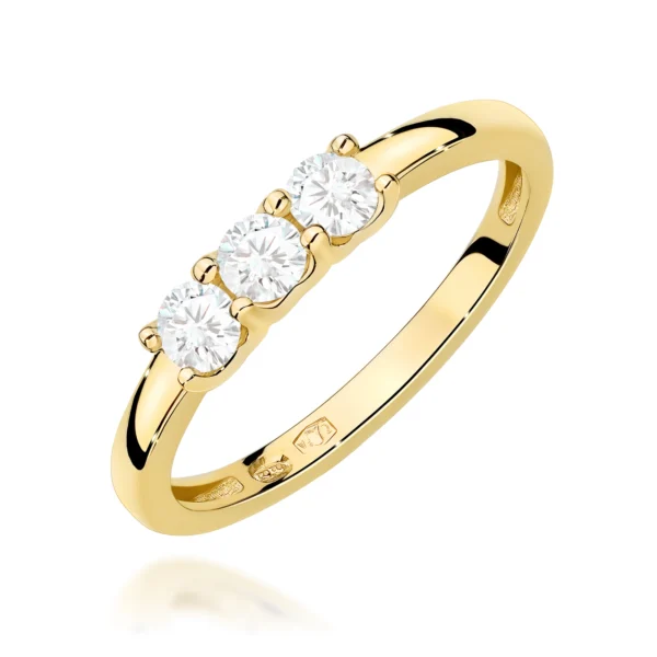 Pierścionek z diamentami 0,30 ct – żółte złoto