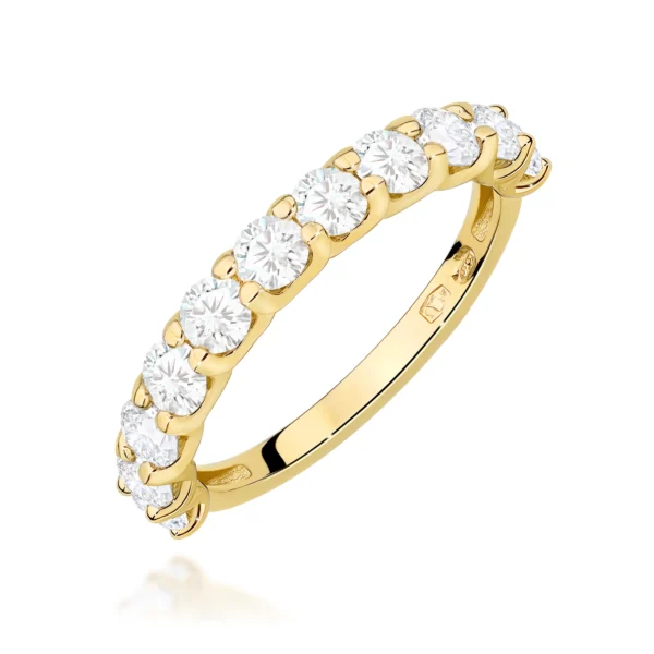 Pierścionek z diamentami 1,10 ct – żółte złoto
