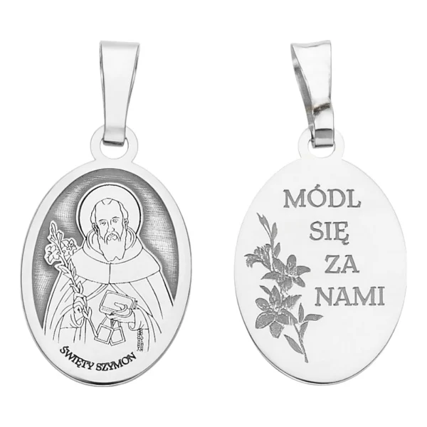 Srebrny medalik Rodowany Św. Szymon