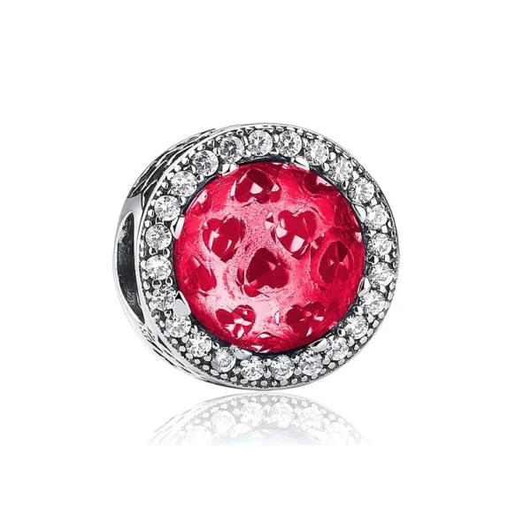 Zawieszka charms srebrny czerwony