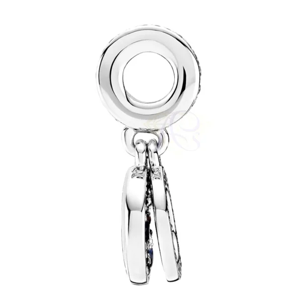 Zawieszka charms srebrny niebieski dysk 190222CHR