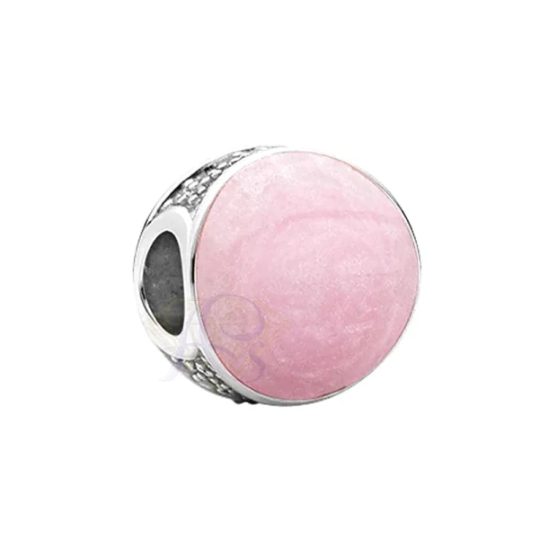 Zawieszka charms srebrny Różowa Emalia 400222CHR