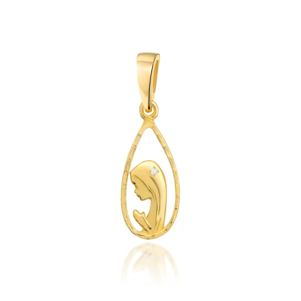 Zawieszka z diamentami 0,01 ct – wzór 2 – żółte złoto